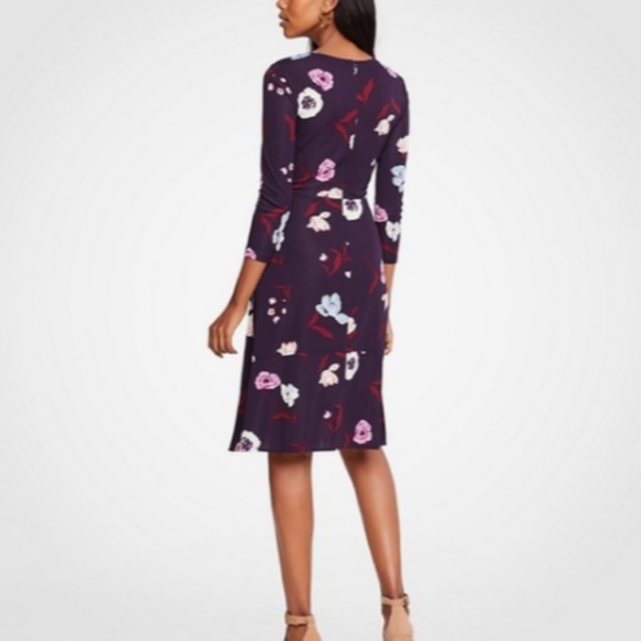 Ann Taylor Loft Midi Dress Botanical Tulip Circle - Picture 3 of 6